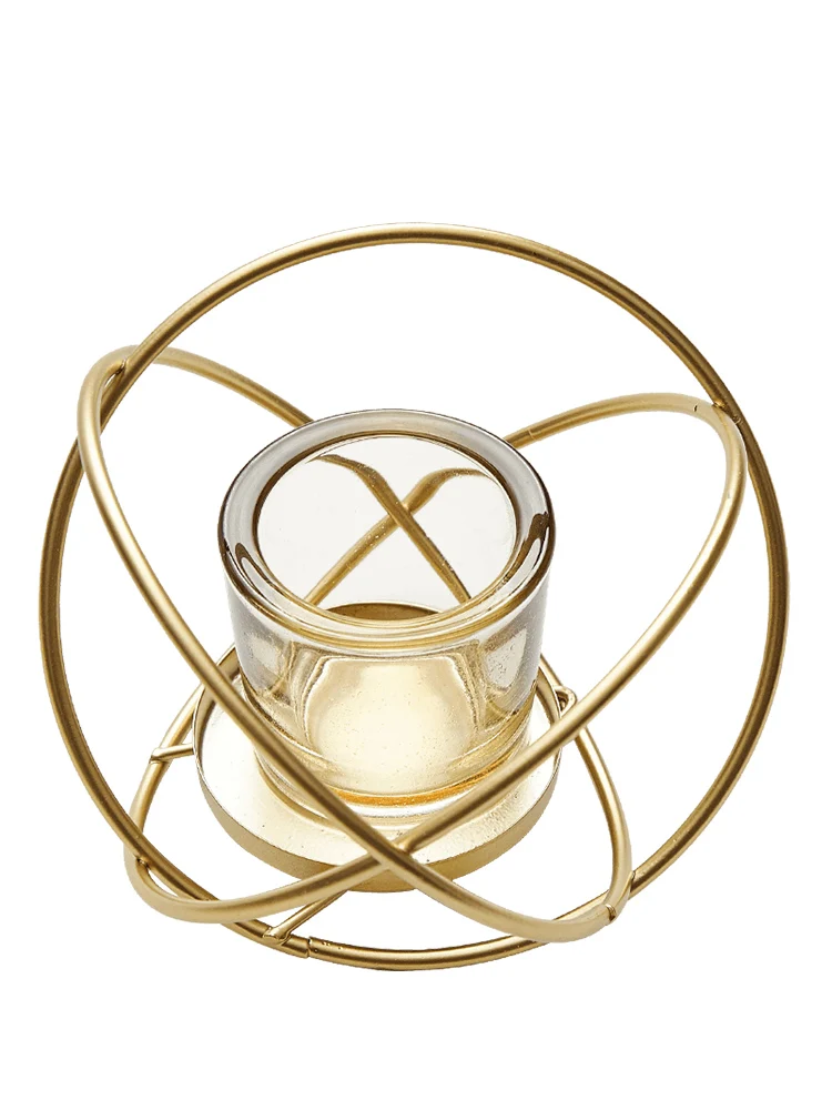

Nordic Iron Candle Holders Modern Decoration Glass Cup Simple Candle Holder Small Geometric Portavelas Home Decoration BE50CH
