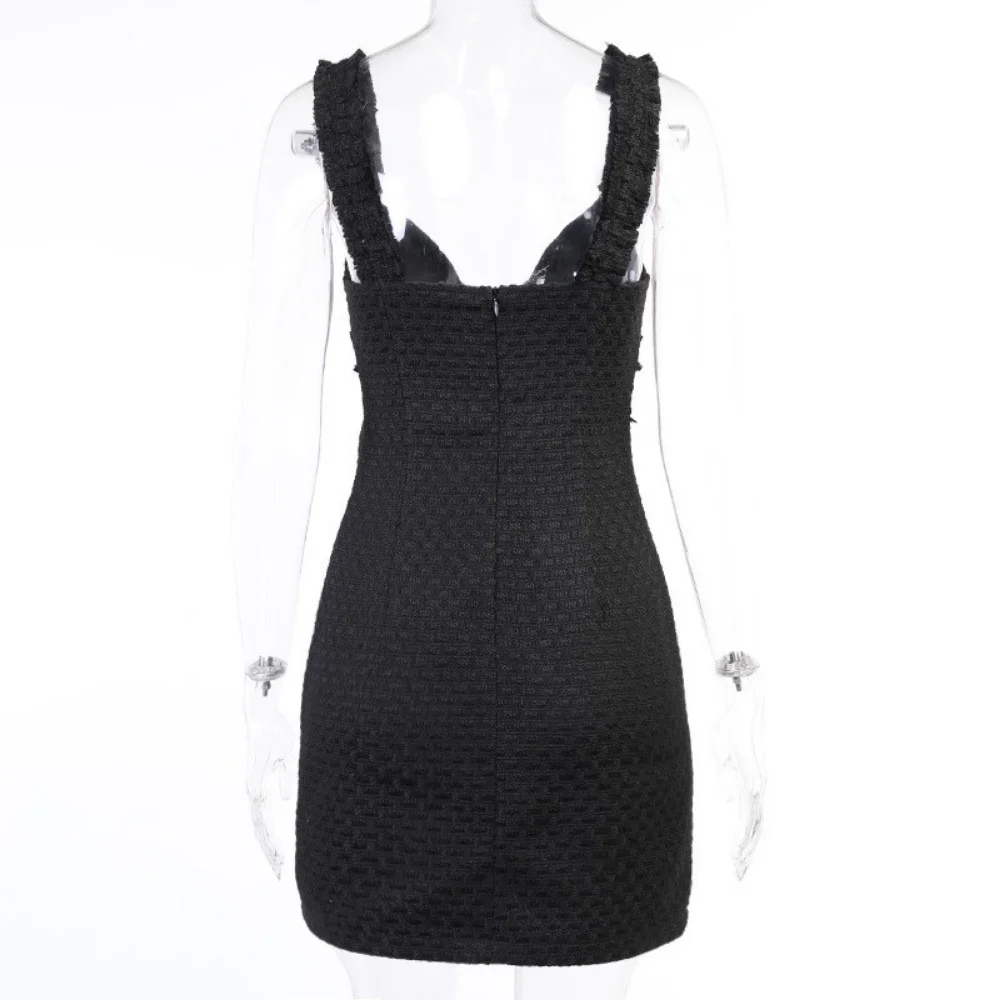 

Missnight Black White Dress Bodycon Dress Straped V Neck Ruffles Mini Dresses For Women High Waist Sexy Elegant Party Streetwear
