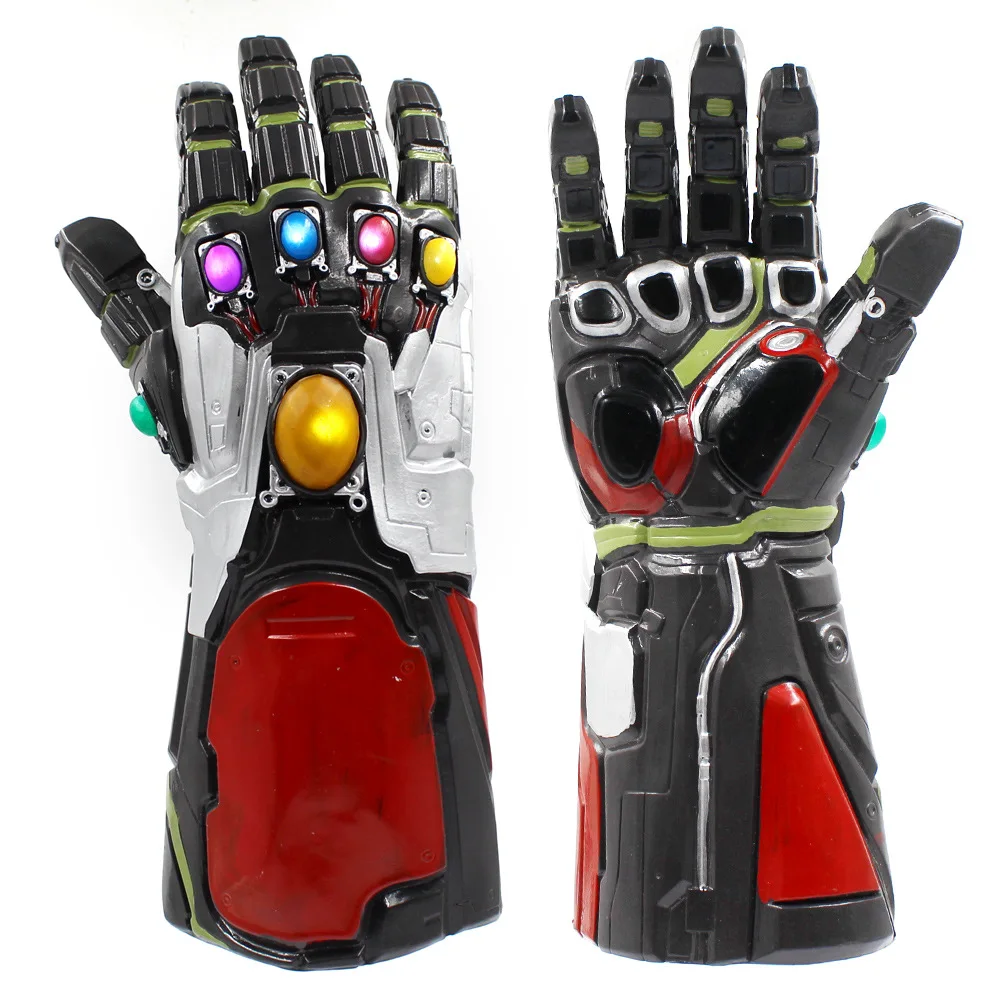 Светодиодный Мстители, эндигра супергерой, Железный человек, Tony Stark Thanos, бесконечность, камень, косплей перчатки со светодиодами, латексная ручная перчатка, реквизит для косплея