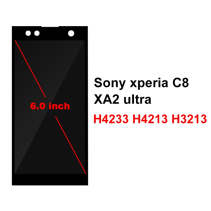 6," для sony Xperia XA2 Ultra C8 lcd H4233 H4213 H3213 H3223 Дисплей lcd сенсорный экран дигитайзер с рамкой запчасти в сборе