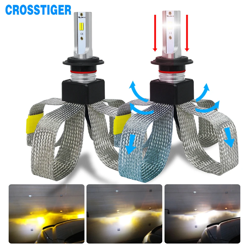 

Светодиодный налобный фонарь H4, H7 H11 H1 для автомобиля 880 9005 9006 9007 h1 h3 h13, 3000K 4300K 6000K