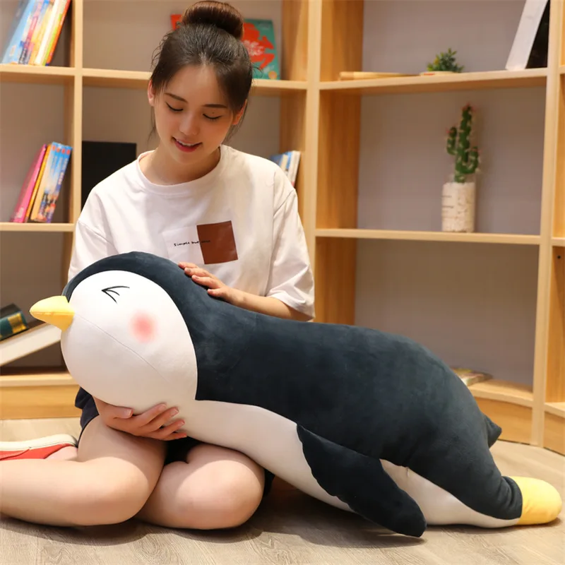 

Soft Cute Lying Penguin Animal Plush Doll Stuffed Toy Ragdoll Sleeping Long Pillow Decoration Lovely Creative New Children Gift