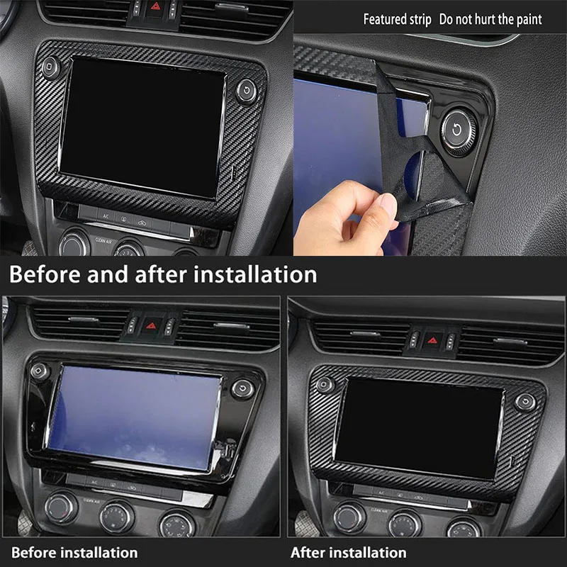 

Пленка для мультимедийной панели DNHFC, из углеродного волокна, для skoda Octavia A7 2015-2019, седана