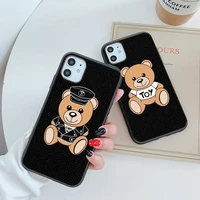 cartoon toy bear soft case for iphone 11 pro x xs max xr 8 7 6 6s plus se 2 leather silicone phone cover fashion coque fundas