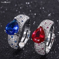 shipei 925 sterling silver 108mm ruby sapphire created moissanite gemstone party vintage adjustable ring fine jewelry wholesale
