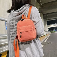 mini corduroy backpack fashion women backpack pure color women winter backpack teenger girl phone bags female fashion bagpack