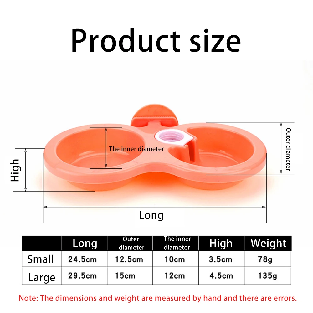 

1pcs Candy Colored Hanging Pet Bowl Water Food Dual Purpose Double Dog Bowl Automatic Drinking Fountain Cat Food Rice Bowls