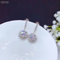 jewelry dazzling moissanite dangler for wedding 1ct d color moissanite drop earrings 925 silver moissanite eardrop
