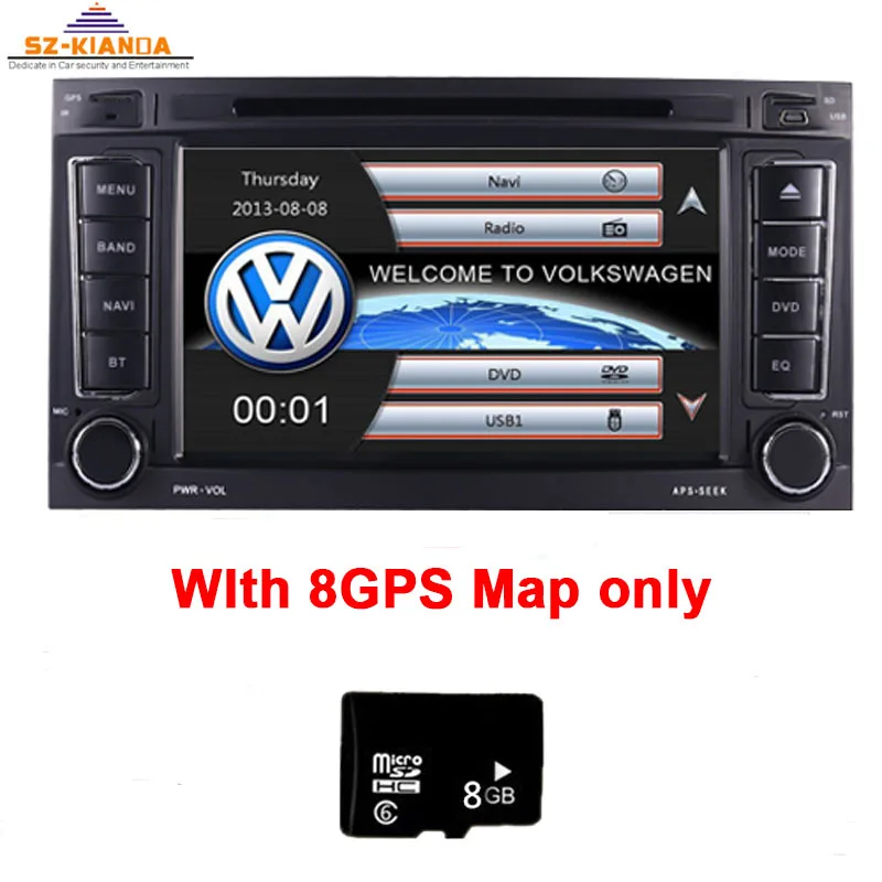2 din 7 дюймов Автомобильный DVD VW Touareg Multivan(2002-2010) gps 3g Bluetooth Радио RDS USB рулевое колесо Canbus 8G карта камера - Цвет: 8GB SD GPS MAP