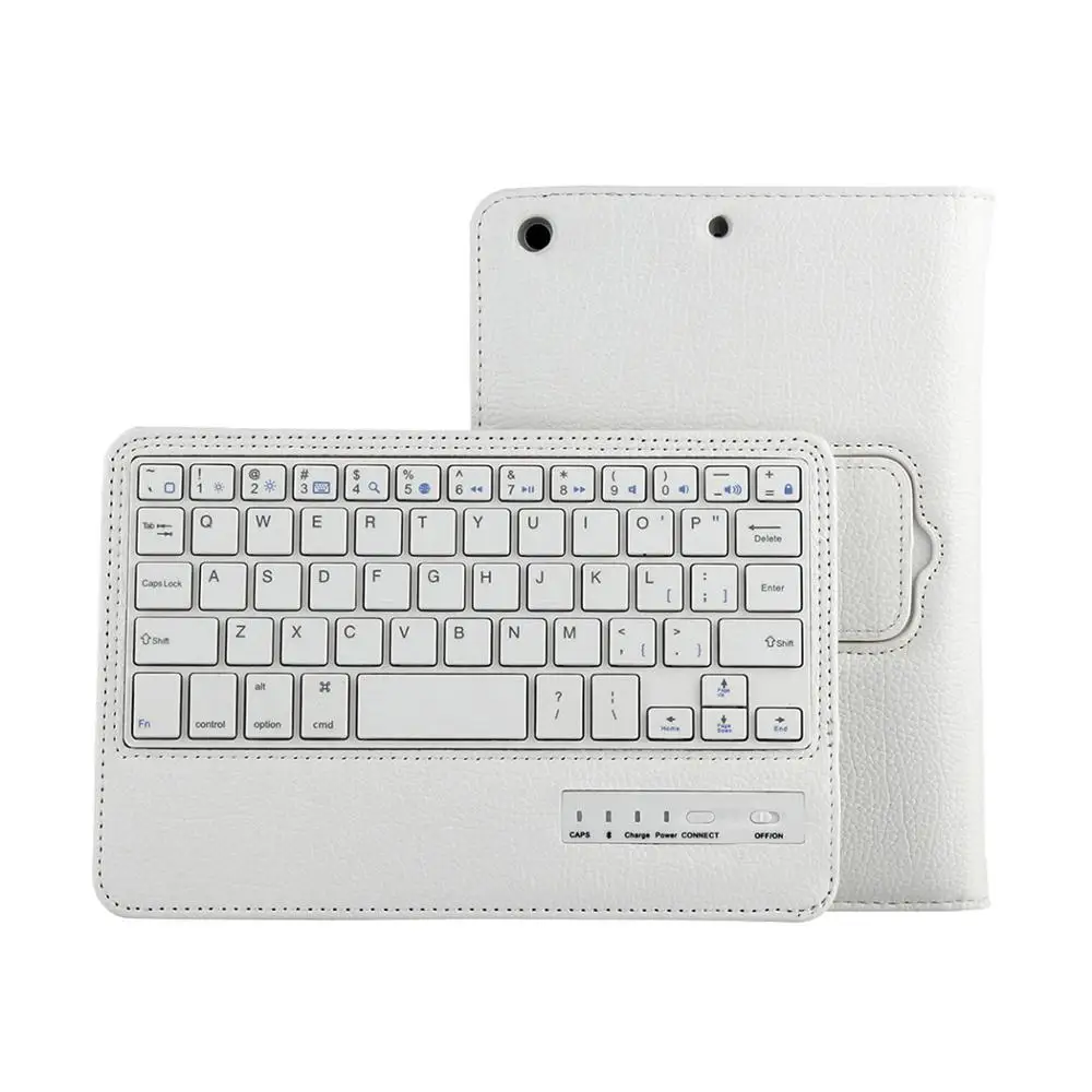Mini 4-White Съемная Bluetooth клавиатура для iPad Pro 12,9 дюйма mini 4 для 9,7 дюймового планшета, кожаный защитный чехол, беспроводные клавиатуры - Цвет: Mini 4-White