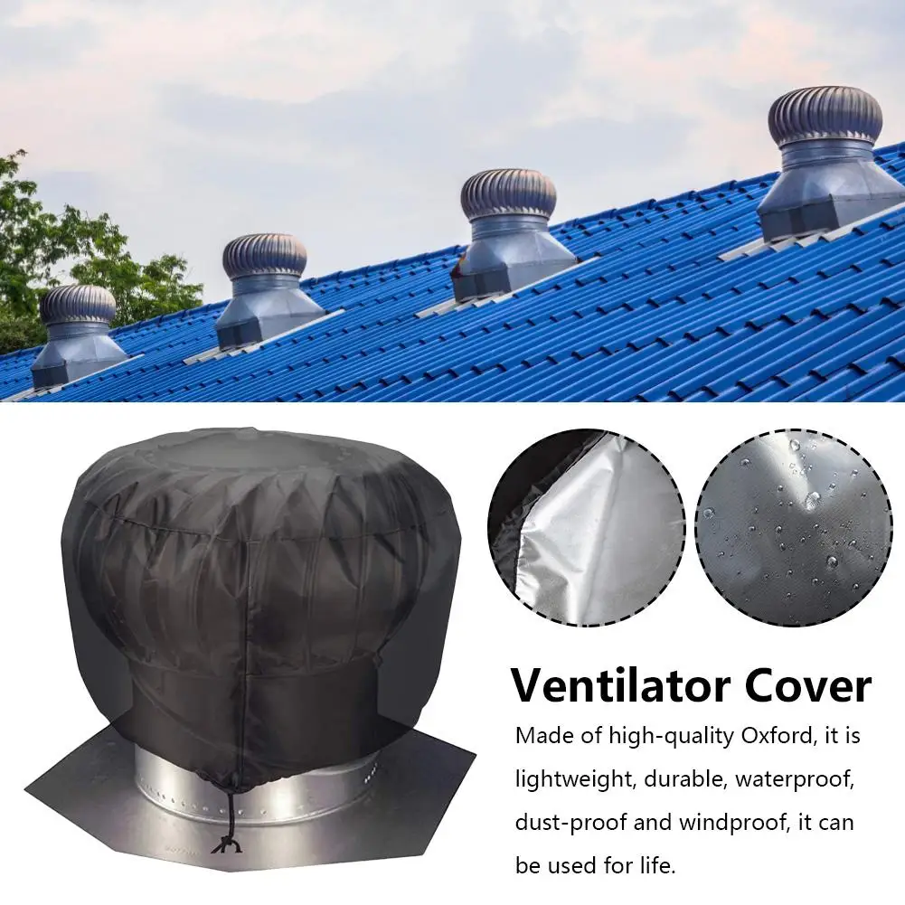 

Outdoor Roof Ventilator Cover Air Vent Cover Turbine Roof Cover 420D Waterproof Silver Coated Oxford Cloth Turbine Cover