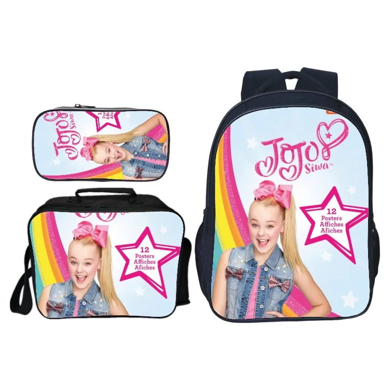 Детские школьные ранцы для девочек подростков 3 шт./компл. Pop Star Jojo Siwa повседневные