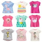 Детская футболка для девочек, летние хлопковые топы для малышей, футболки для малышей, детская одежда, Мультяшные футболки, повседневная одежда с коротким рукавом