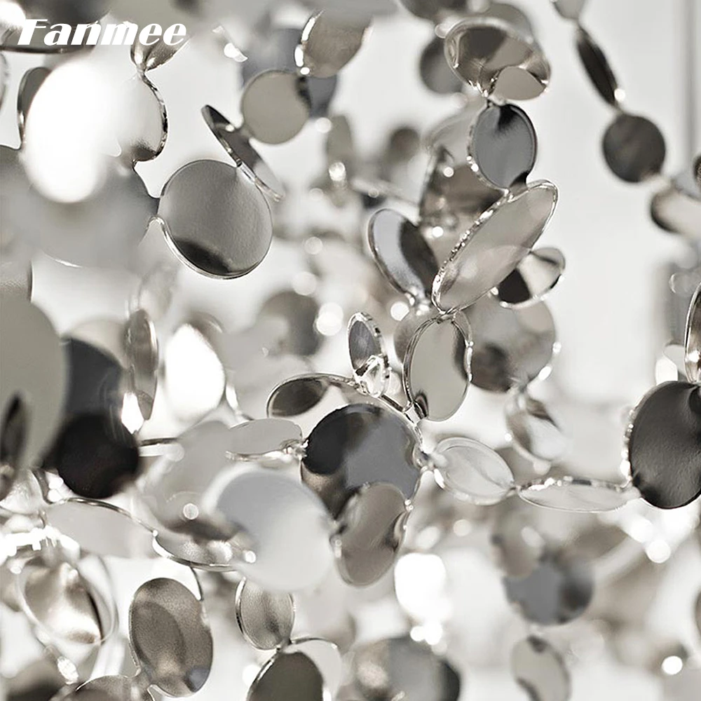 

Chrome Firework Modern Chandelier Light LED Stainless Steel Dandelion Nordic Hanging Lamp Art Deco Dining Table Kitchen Island