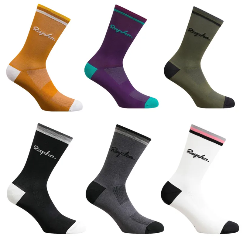 High Quality RAPHA Bicycle socks compression Cycling socks men and women soccer socks basketball socks 6 Color