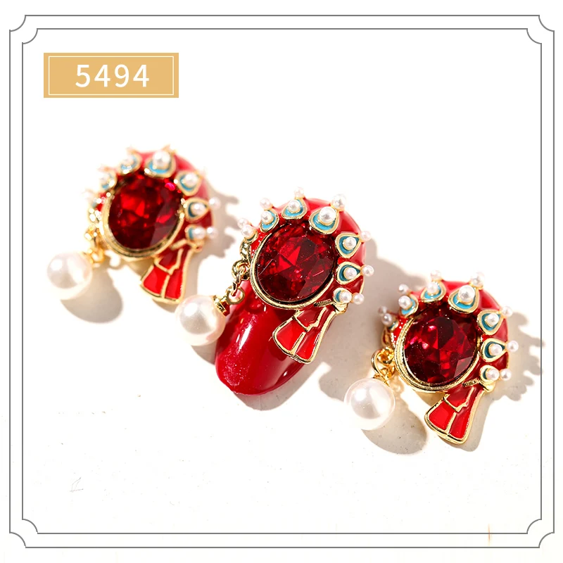 3pcs Chinese Design Drama Line Stone Nail Studs Nails Art Parts for Nail UV Gel Polish Decoration of Nail Accessories - Цвет: 94