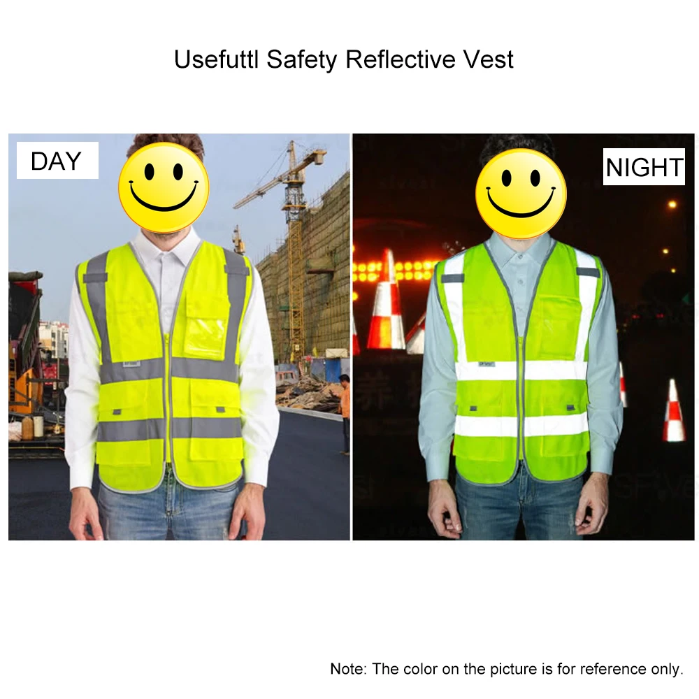 SFVest High Visibility Reflective Safety Vest Multi Pockets Workwear Security Working Clothes Waistcoat | Безопасность и защита