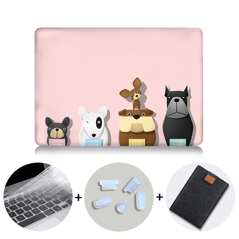 MTT чехол с мультяшными животными для Macbook Air 11 13 Pro retina 13 15 с сенсорной панелью для mac book 12 дюймов чехол для ноутбука с милым котом - Цвет: MB03