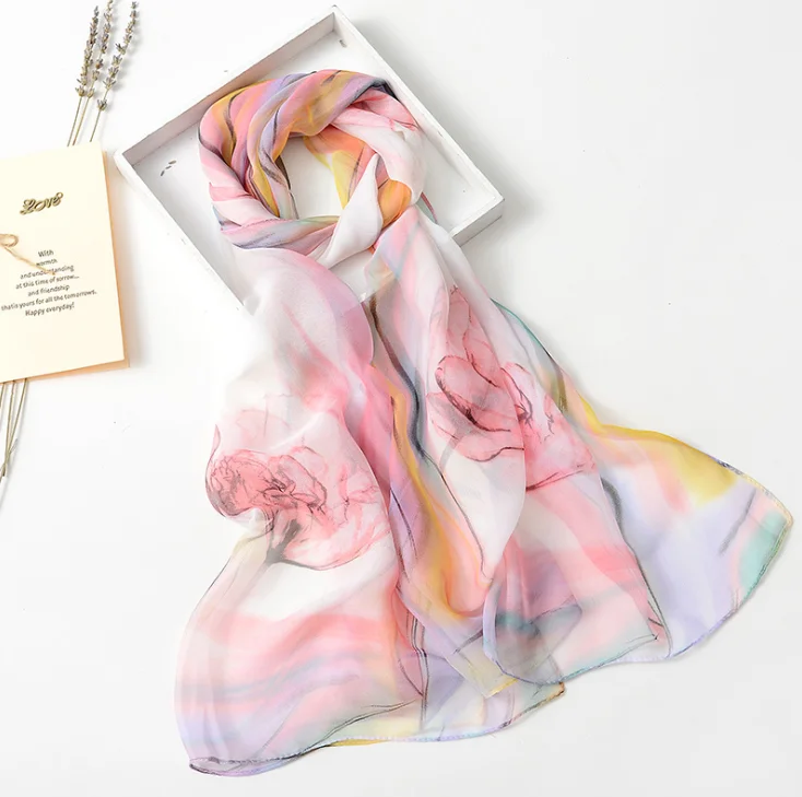 2020 новый красочный праздничный жоржет шифон шарф Шелковый квадратный хиджаб