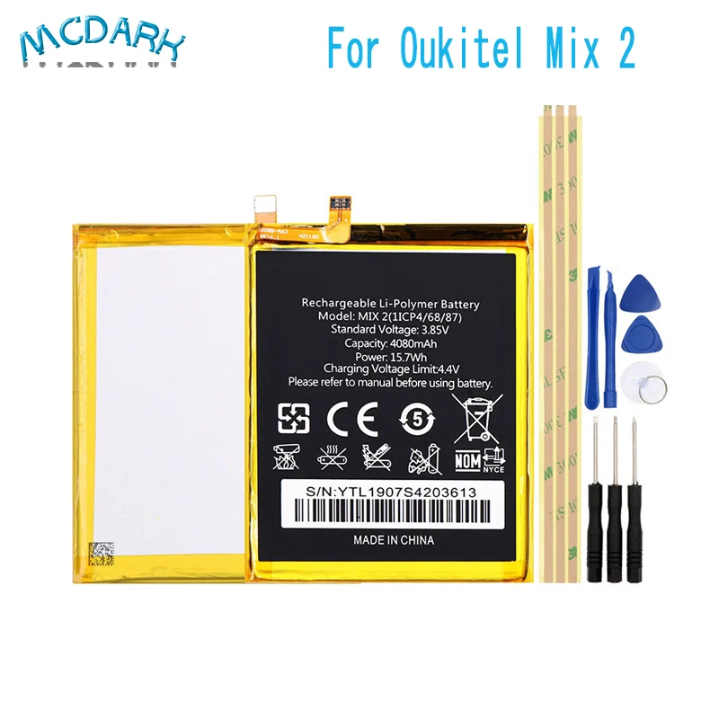 Аккумулятор для Oukitel Mix 2 4080 мАч сменные батареи высокой емкости сотового телефона