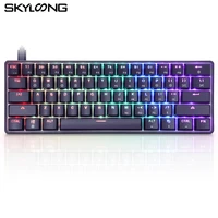 skyloong gk61 gaming keyboard rgb backlit programmable gateron yellow switch mechanical keyboard for desktop gaming accessories