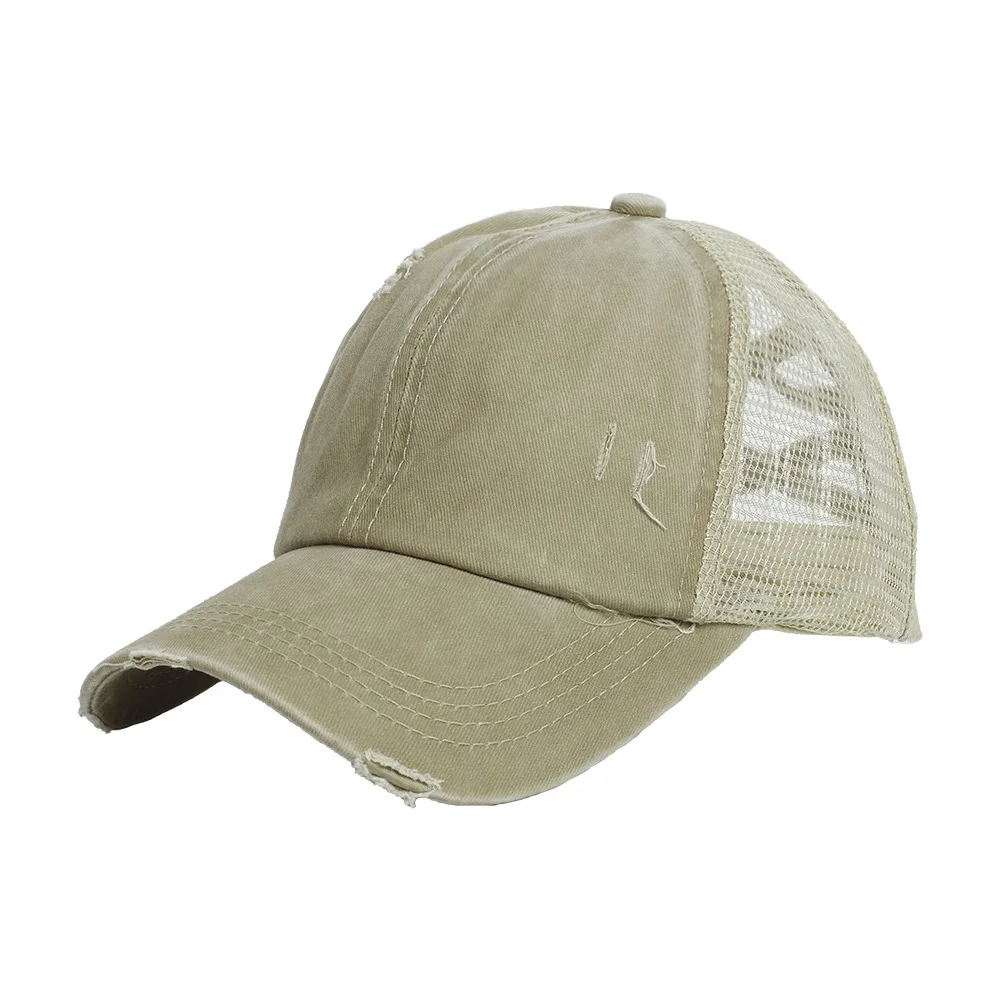 

New ponytail cross baseball cap cowboy wash made old outdoor sports cap