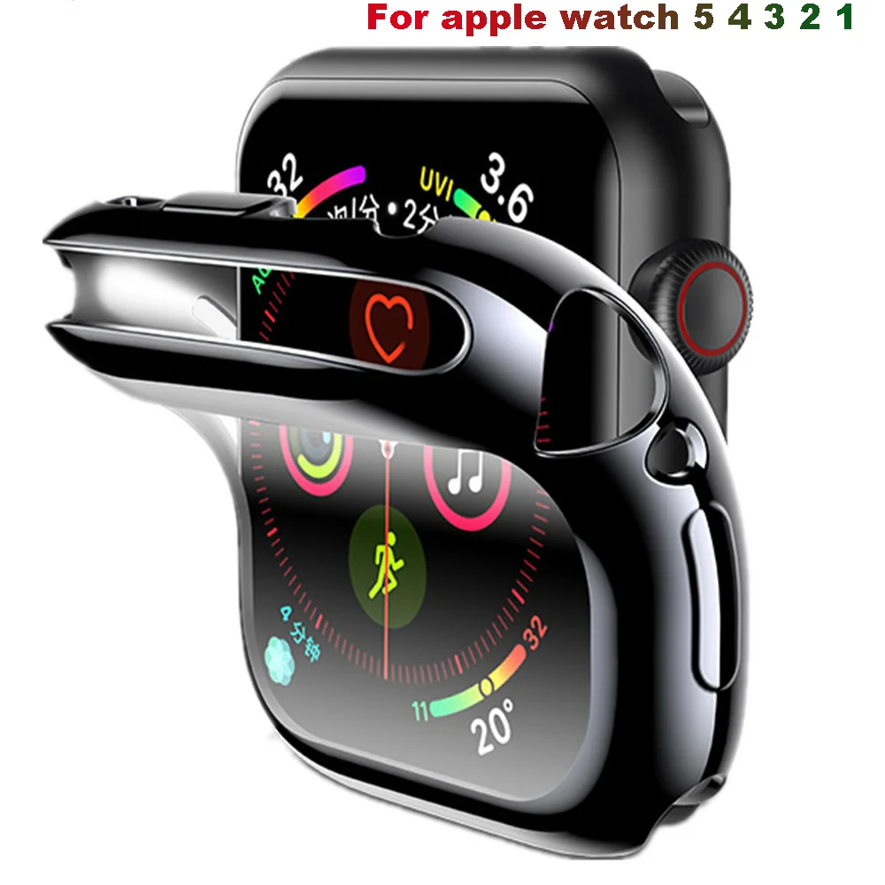 Чехол для apple watch band 44 мм/40 мм apple watch 5 4 3 band 42 мм/38 мм iwatch защита экрана силиконовый защитный бампер