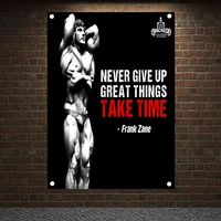 never give up great things take time motivational workout posters wall chart exercise bodybuilding banners flags gym decoration