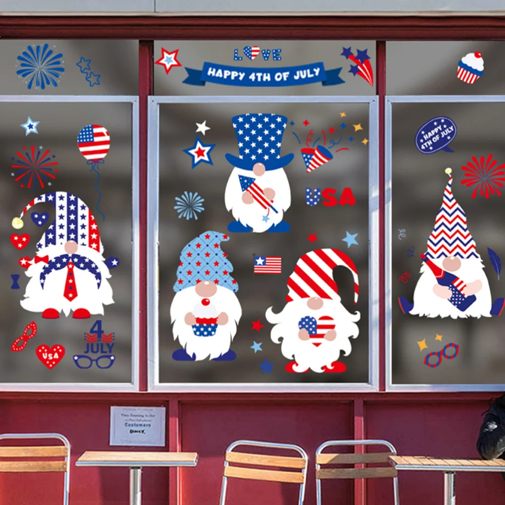 

18 Pcs Independence Day Window Decals Self-adhesive Sticker Window Stickers