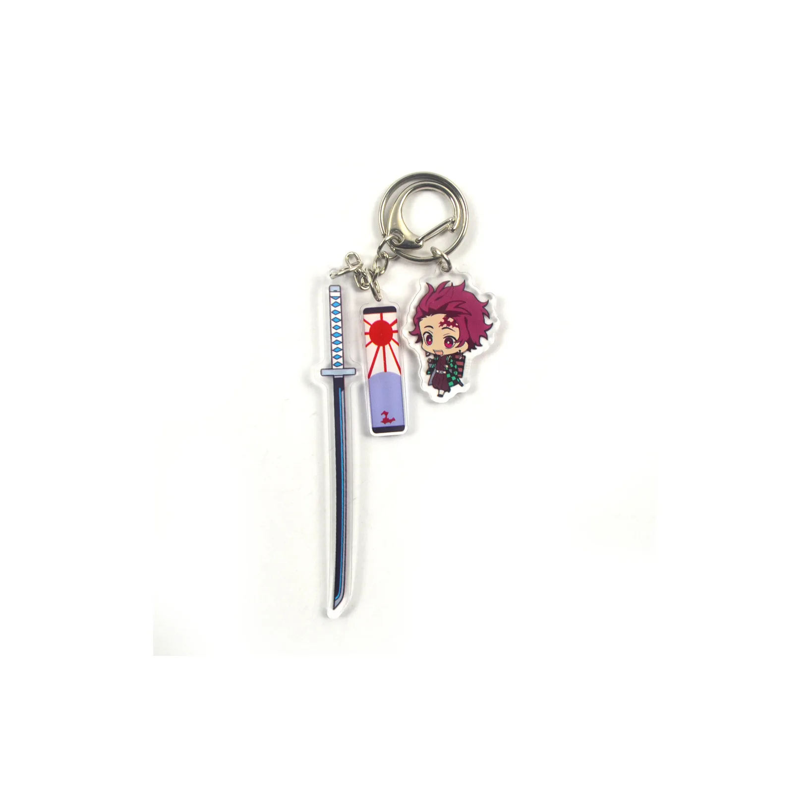 Cartoon Anime Demon Slayer Blade Cosplay Prop Accessory Keychain Kamado Tanjirou Nezuko Acrylic Key Chain Sword Keyring | Игрушки и