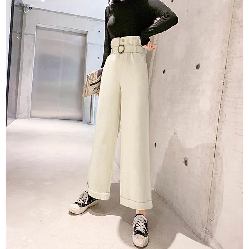 JUJULAND свободные Винтаж женские джинсы осень отбеленные Повседневное бойфренда