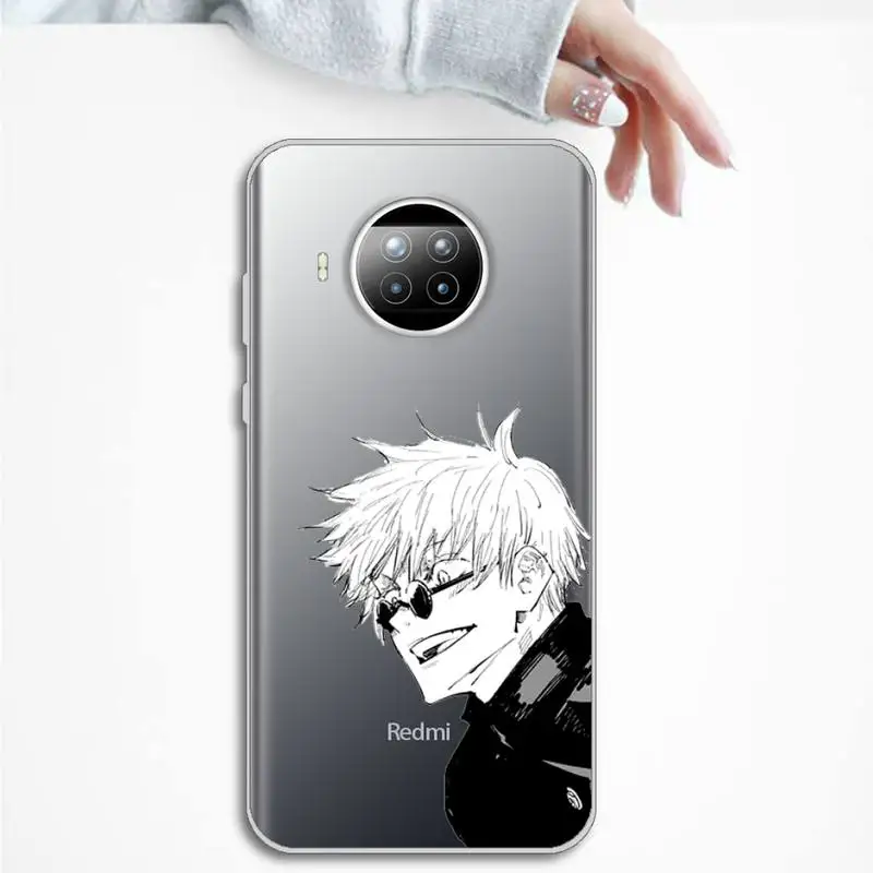 

Anime Jujutsu Kaisen Phone Case Transparent for Xiaomi Redmi note 10 t 8 9 pro lite 11
