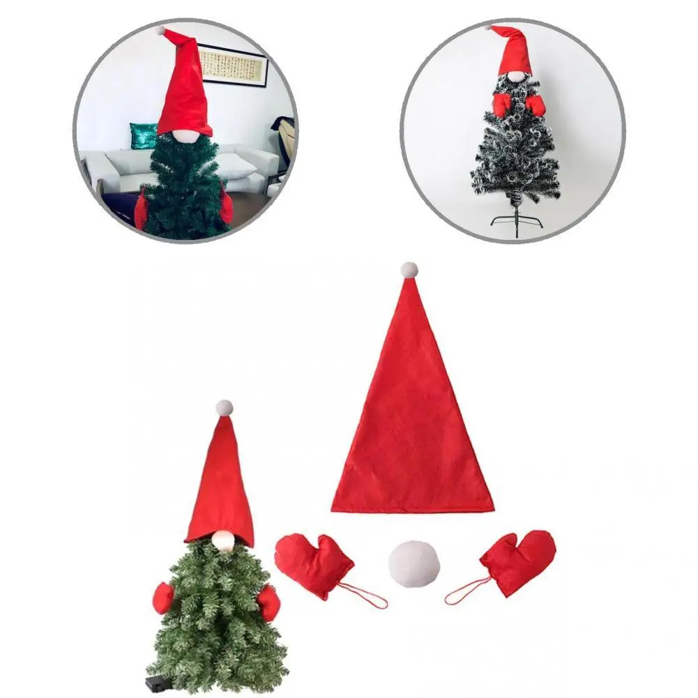 

Red 1 Set Premium Xmas Tree Hanging Decoration Fabric Santa Claus Hat Multi-Purpose Holiday Decor