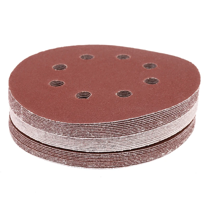5 дюймов 8 отверстий 120 Грит песочный диск случайная орбита наждачная бумага петля