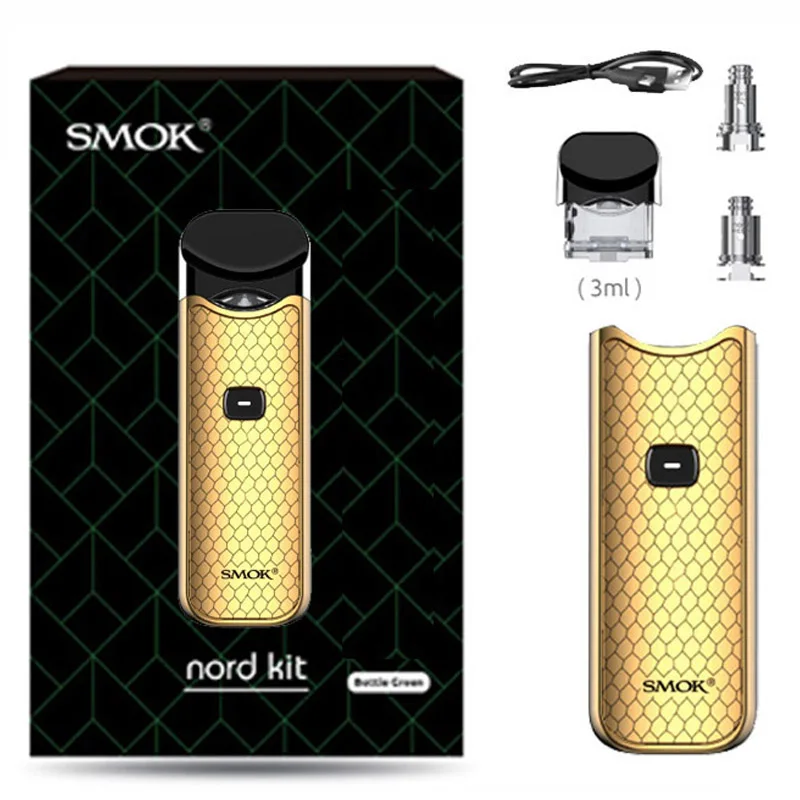 Prism Gold Smok Nord Pod vape комплект с аккумулятором 1100 мАч 3 мл картридж сетка спиральная электронная сигарета Vape pod Kit vs SMOK novo - Цвет: Prism Gold