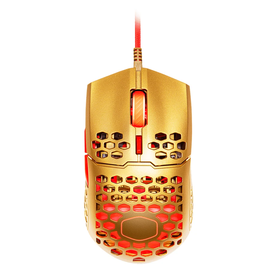 Игровая мышь Cooler Master MM711 золотисто красная эргономичная 60 ГГц 16000 DPI PixArt PMW 3389