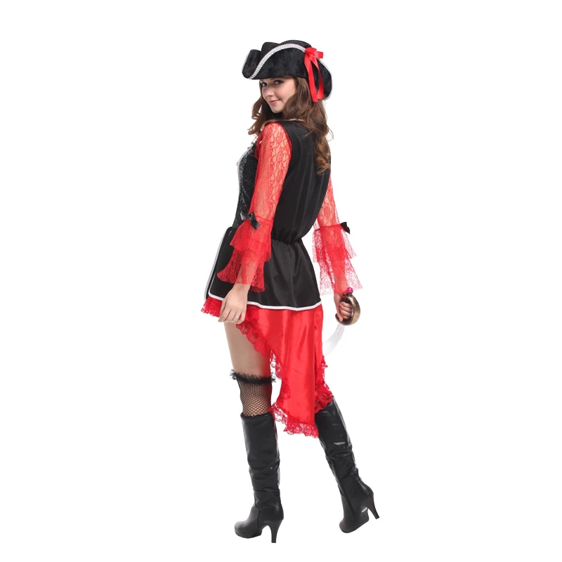 Женский костюм пиратского капитана Костюмы для ролевых игр на Хэллоуин головные