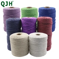 2mm 3mm multicolor macrame rope twisted string cotton cord for handmade natural beige rope diy home wedding accessories gift