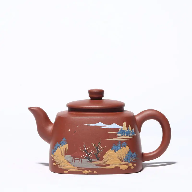 

Yixing Zisha teapot fine quality raw ore clear cement square teapot