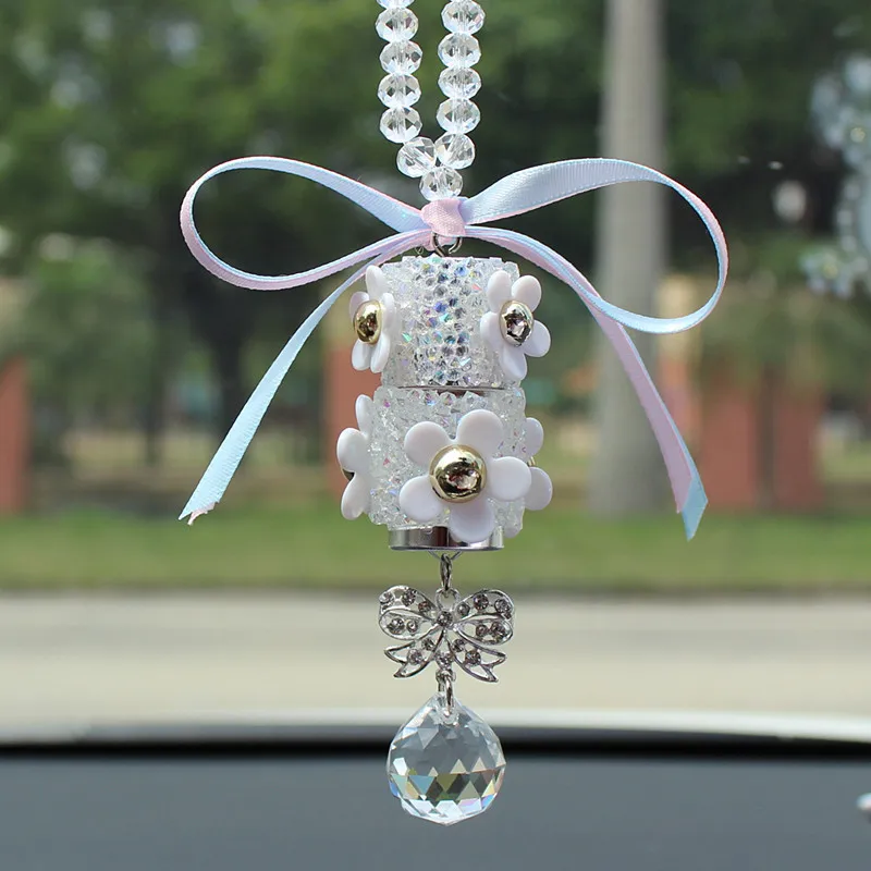 

Автомобильная парфюмерная подвеска, бриллиант, украшенная стразами, аксессуары для автомобиля, бутылочка для эфирного масла