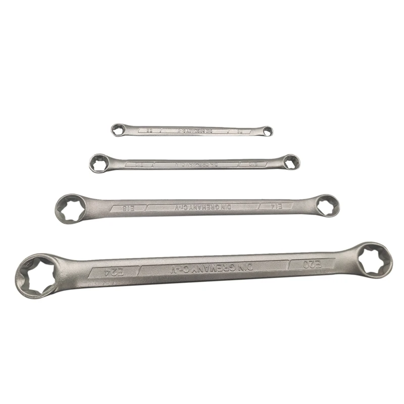 

4Pcs Star/Female Double Torx/E - Ring Wrench Spanner Set E6 - E24 2050 Ratcheting Wrench