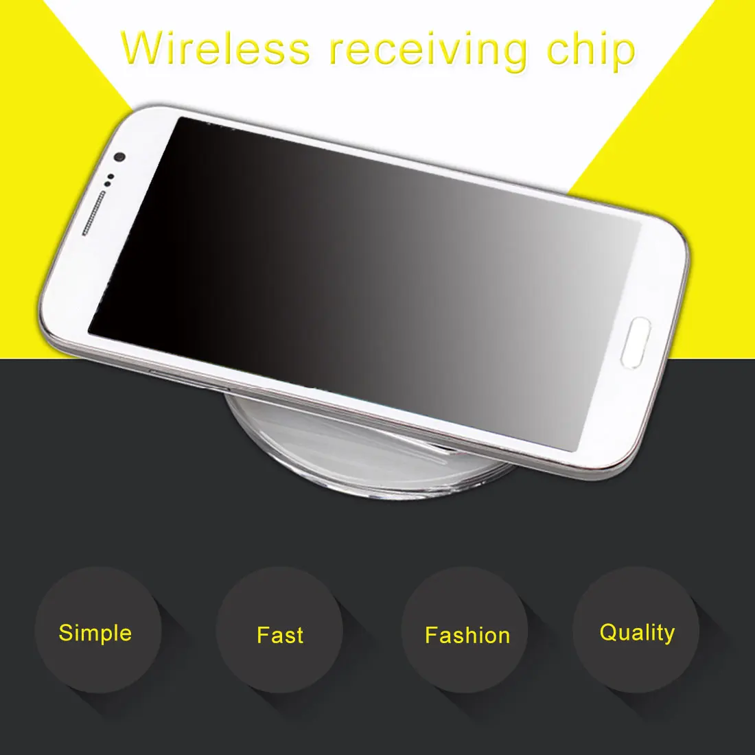 Модный Универсальный Черный QI беспроводной зарядный приемник для Android Micro USB Type c