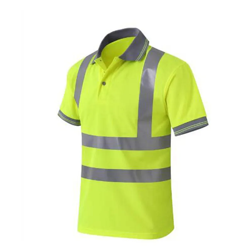 Рабочая Светоотражающая одежда с короткими рукавами футболки поло высокой