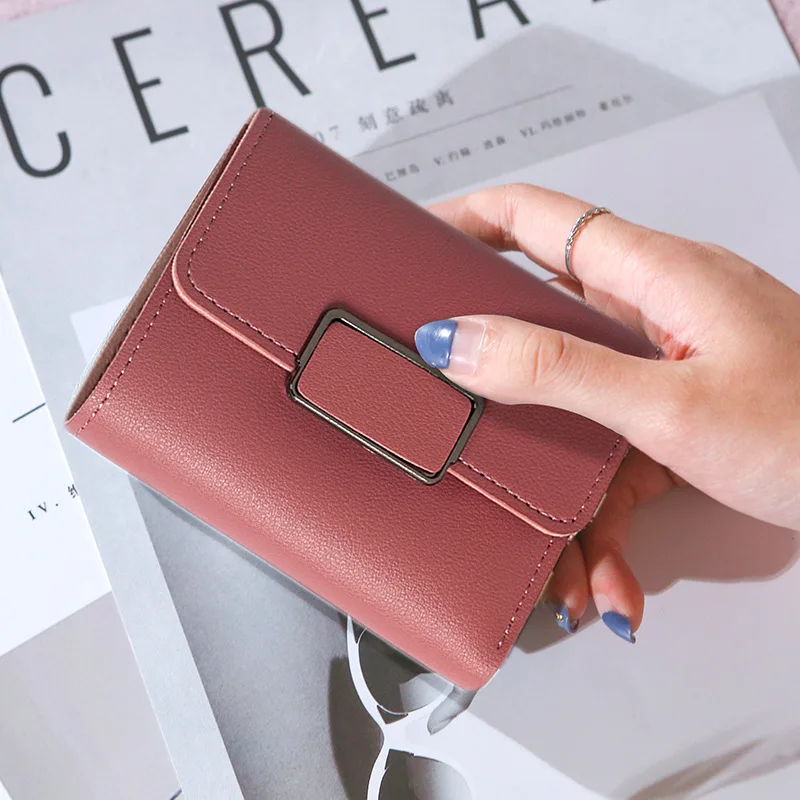 Женский кошелек Маленький модный брендовый кожаный короткий женская сумка для