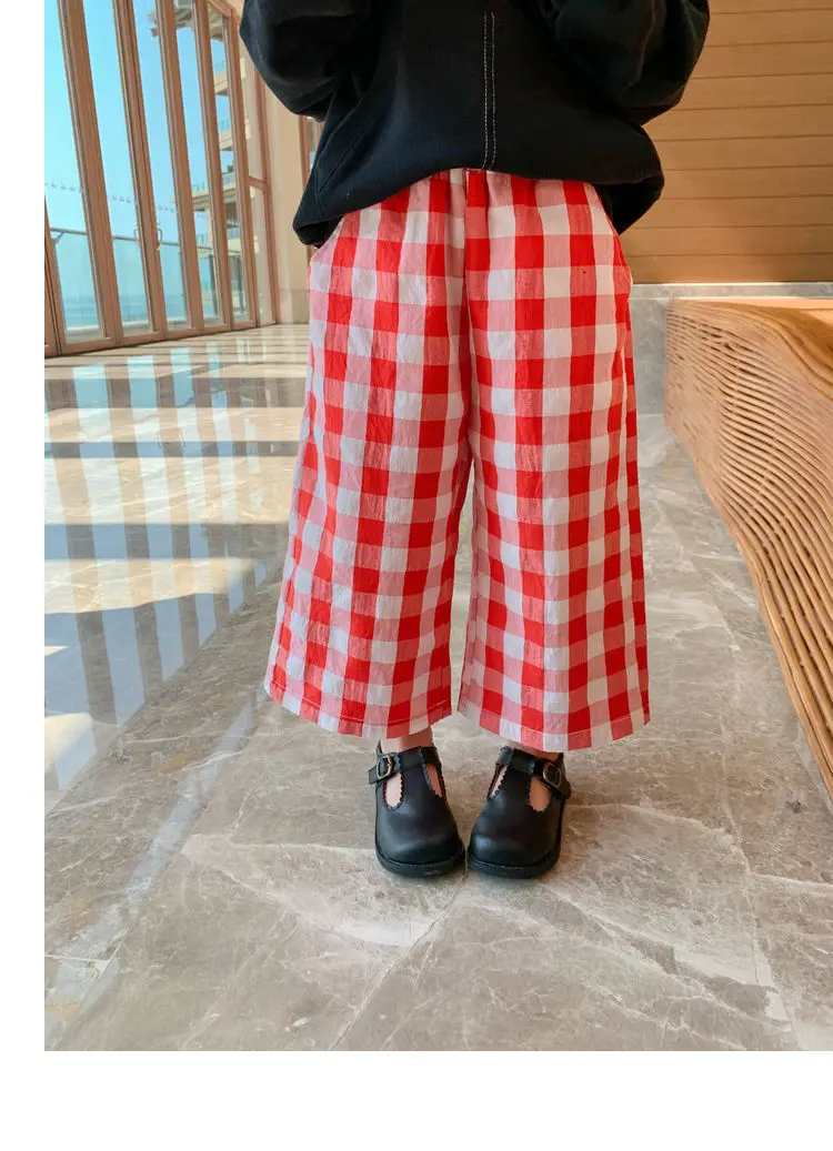 Girls pants spring summer clothes new thin anti mosquito children&#39s casual baby kids girls plaid trousers P4 244 | Детская одежда