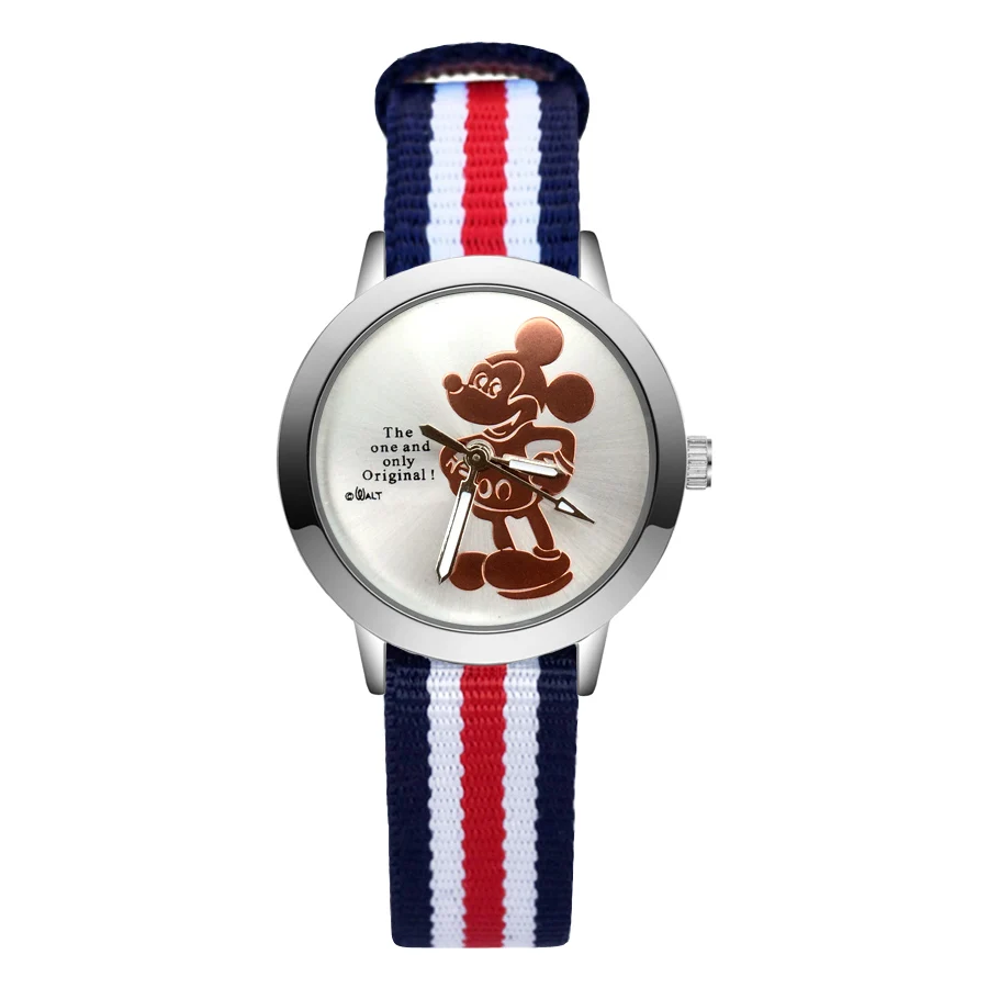 Часы Детские кварцевые с нейлоновым ремешком модные милые Мультяшные мини часы