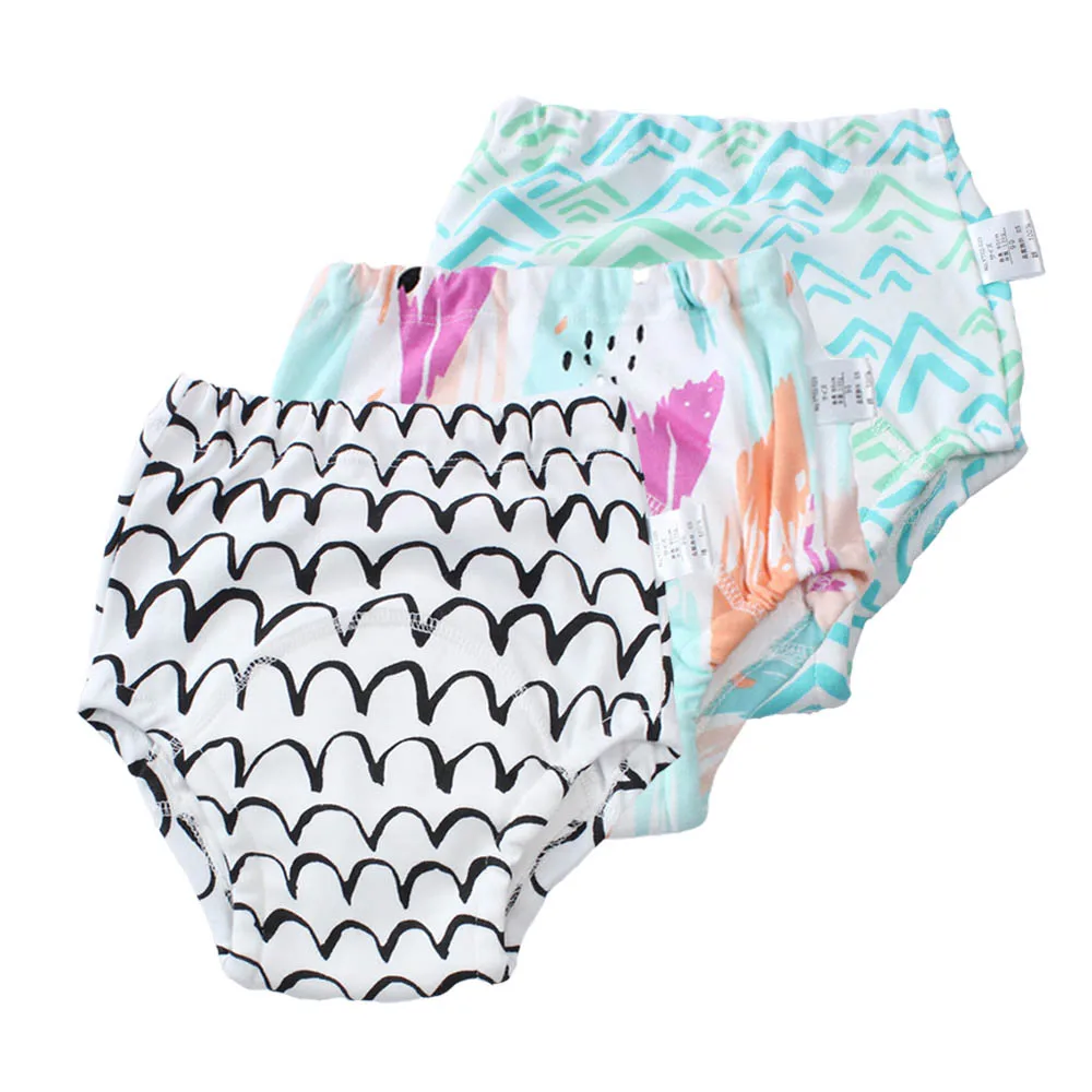 3 упаковки, Детские водонепроницаемые тренировочные штаны для малышей, 4 слоя, хлопок, тканевый подгузник, многоразовые моющиеся подгузники - Цвет: 13
