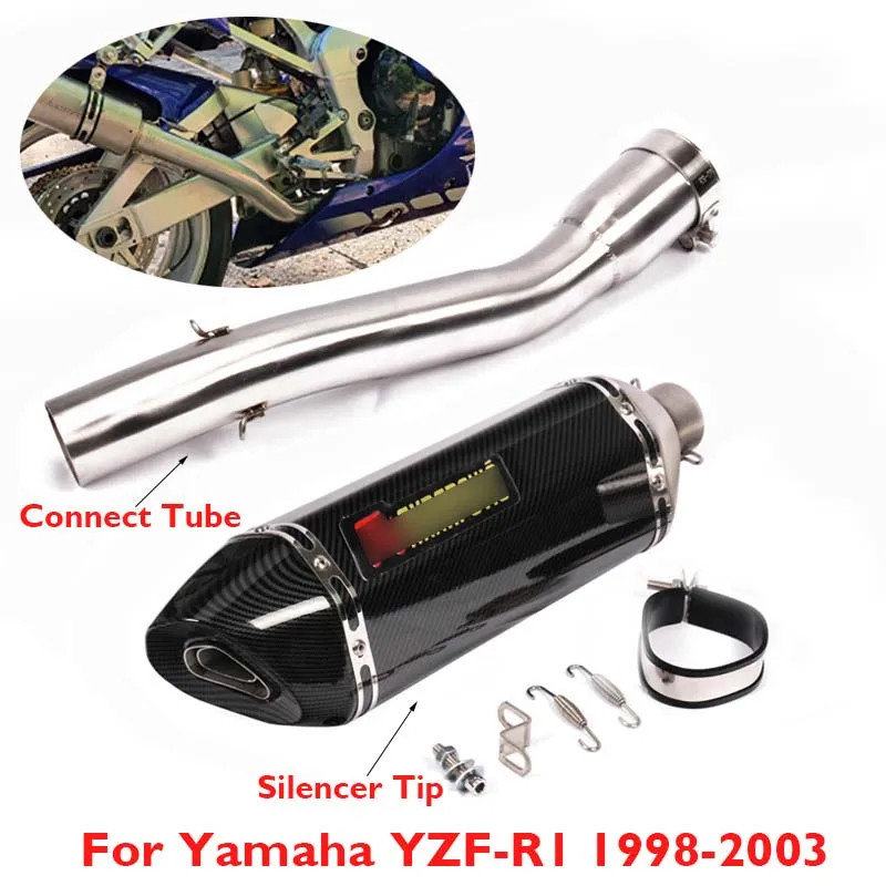 Глушитель выхлопной системы мотоцикла R1 без шнуровки средний разъем трубы для