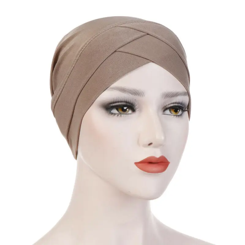 Ladies Womens Hair Loss Scarf Cancer Chemo Cap Muslim Turban Solid Hat Head Wrap | Аксессуары для одежды