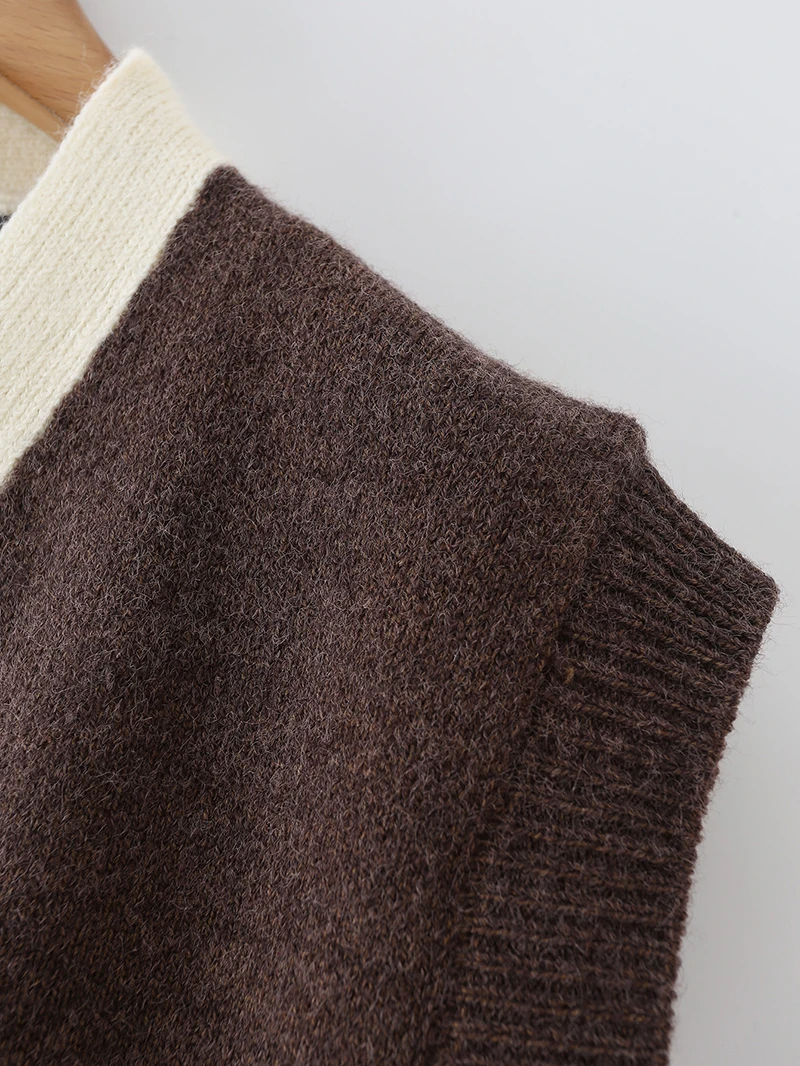 

A15 Knit Sweater Coat for Women 2021 Spring Autumn Women's Vest Japan Vintage Tops V-neck Single Breasted Sleeveless Cardigan